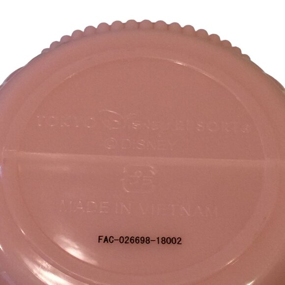 Tokyo Disney Resort Minnie Mouse Pink Ribbed Plastic Candy Box with Red Bow - Picture 6 of 6